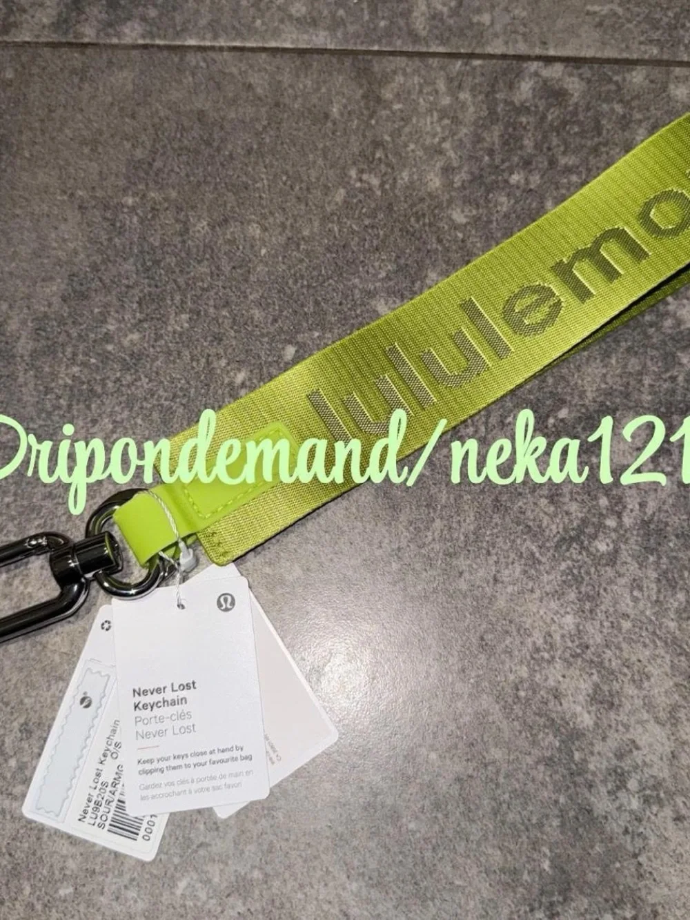 Lululemon Never Lost Keychain- Sour Grape/Army Green